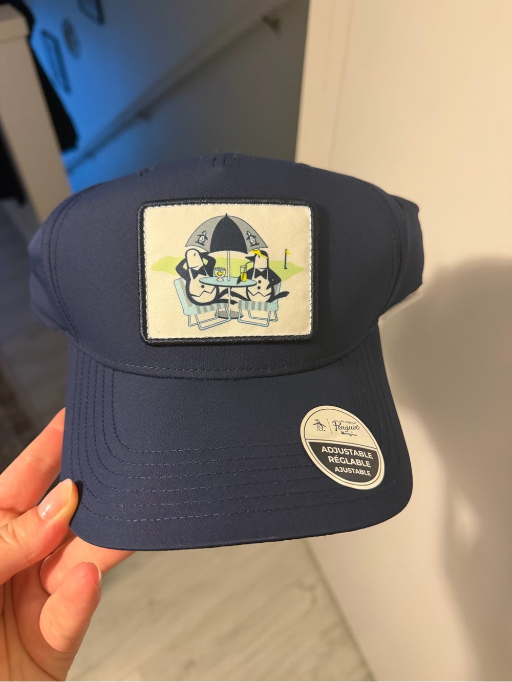 Original Penguin Navy Blue Trucker Hat with Penguin Patch
